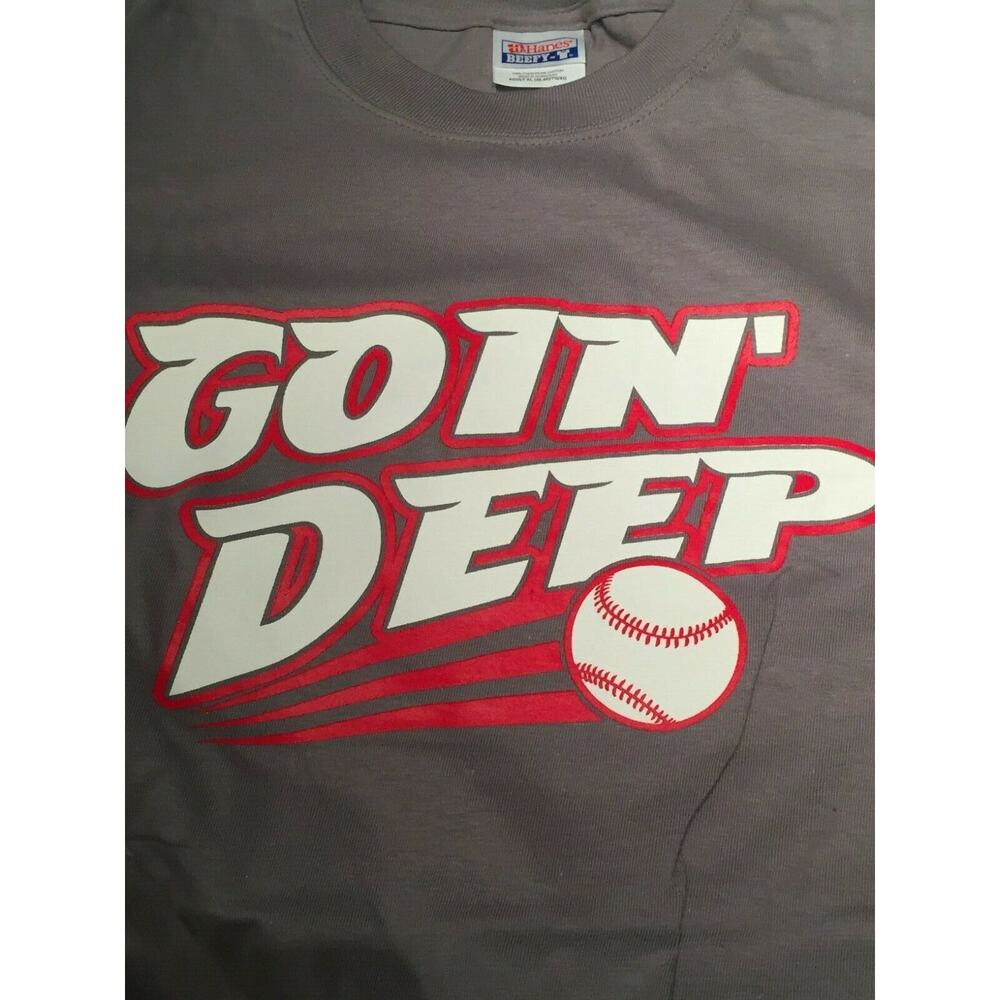 Going Deep Baseball Tee Shirt Base Ball Soft Softball Short Sleeve Go Goin XL